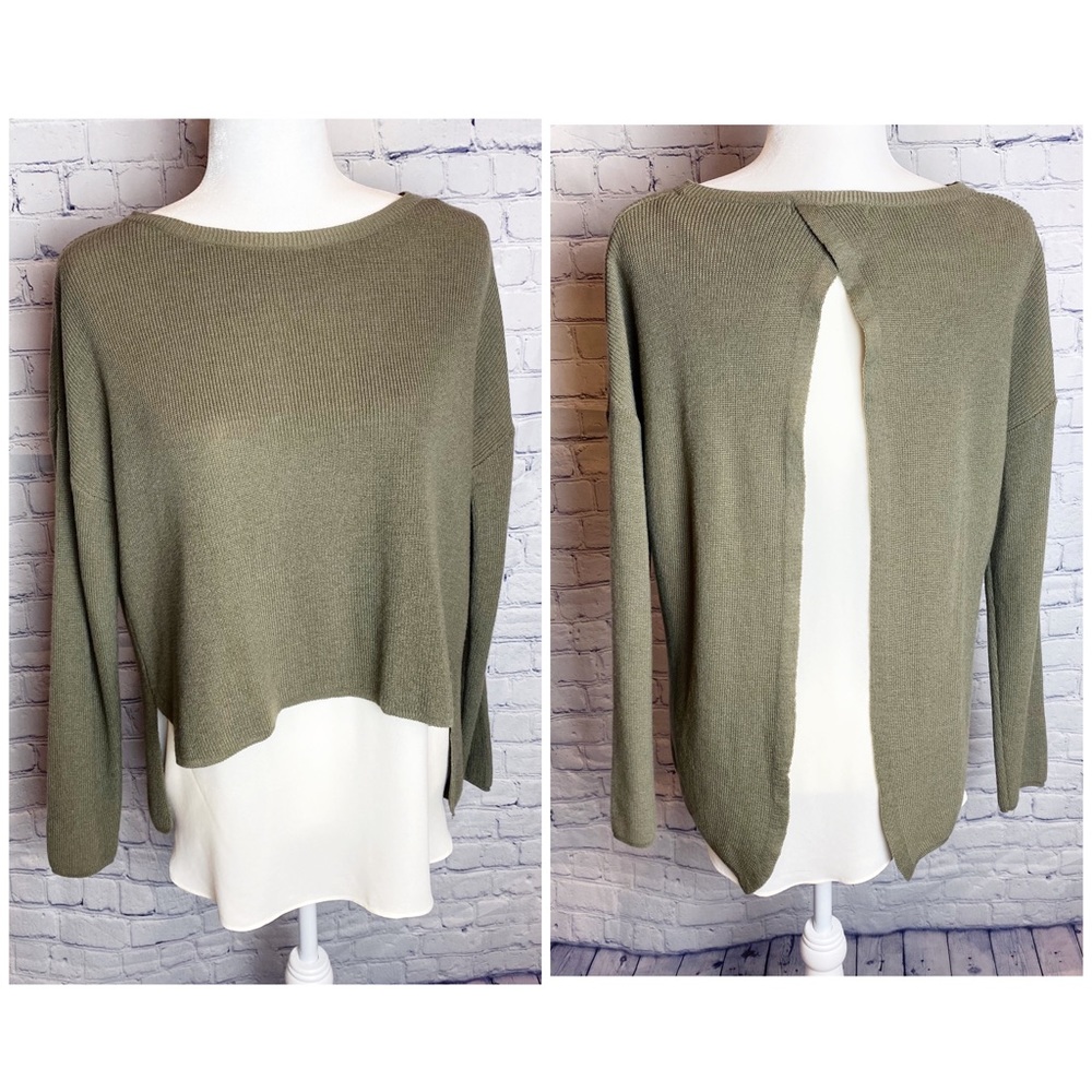 Matilda Split Back Layered Long Sleeve Sweater